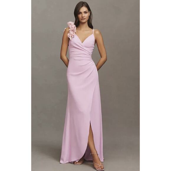 Dress the Population Dresses & Skirts - DRESS THE POPULATION Anthropologie Lavender Camelia Ruffle Maxi Dress M NWT FLAW